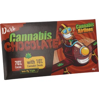 Čokoláda Cannabis Airlines konopná tmavá čokoláda od společnosti Cannaline.