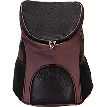 Taška pro psa a kočku TopTechnology Přenosná skládací nylonová prodyšná taška pro domácí zvířata, rozměr: 33 x 30 x 24 cm (Hnědá)