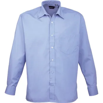 Pánská košile Premier Košile PR200, popelínová, dlouhý rukáv COT390200c450j-mid blue 41 Modrá středně