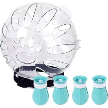 TopTechnology Obojek pro kočky s kapucí Cat Space Anti-Bite a druhá generace ochrany nohou - velký, světle modrý