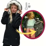 Esito (ušito v ČR) Dívčí zimní kabát Esito s umělým kožíškem černý