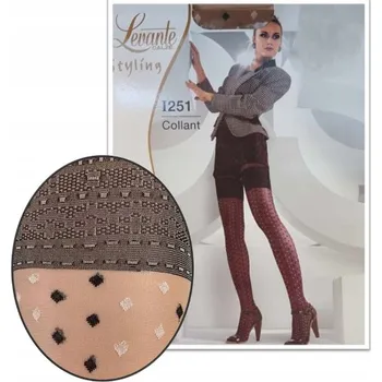 Dámské punčochy Levante punčocháče VZOROVANÉ 40 DEN vel. 3/L béžové