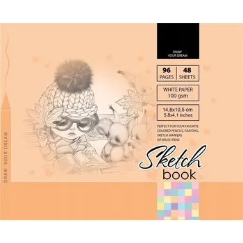 Skicák 148x105 mm / 96 listů, 100 g/m2, tvrdé desky fresh