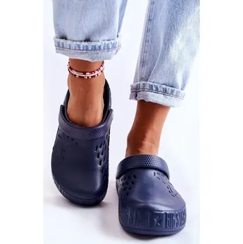 Dámské žabky Dámské světlé pantofle Kroks Big Star II275002 námořnická modrá 41