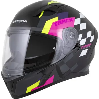 Helma na motorku Přilba Orbit Track, CASSIDA (černá/růžová/fialová/žlutá fluo/bílá) 2026 (Velikost: S (55 až 56 cm))