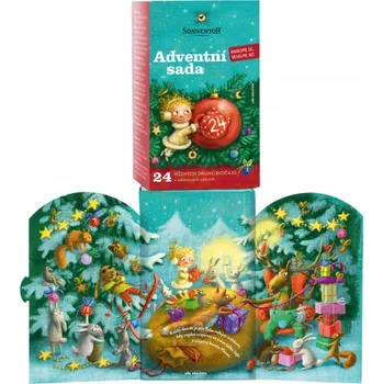 Dárkový potravinový koš BIO různé čaje mix, Sonnentor Adventní sada, porcovaný, 24 sáčků