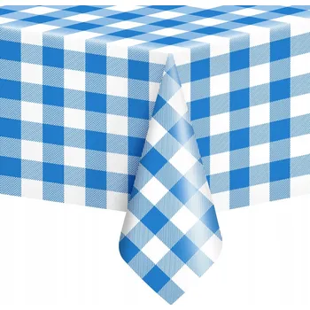 Prostěradlo Foliowy obrus do kuchyně s kostkovaným vzorem modro-bílý, nepropustný, velký 54 cm x 108 cm