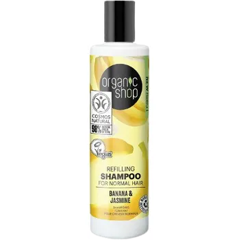 Šampon ORGANIC SHOP Vyživující šampon pro normální vlasy Banán a jasmín 280 ml