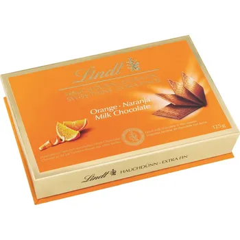Bonboniéra Lindt Thins Orange extra tenké plátky čokolády 125g