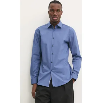 Pánská košile Bavlněná košile HUGO modrá barva, slim, s klasickým límcem, 50534044 95X, vel. 38