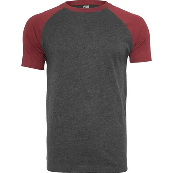 Pánská móda Raglan Contrast Tee cha/burgundy Urban Classics šedá 1855178