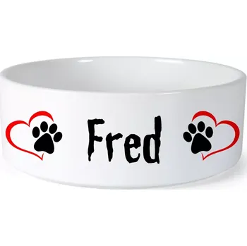 Miska pro psa Miska pro psa se jménem Fred (Keramická miska na krmivo pro psy)