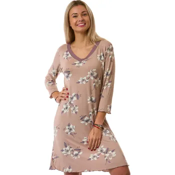 Dámská noční košile Dámská noční košile jemná 1D1705 hnědá m