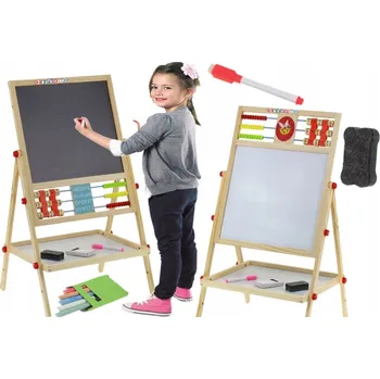 Kancelářský nábytek DŘEVĚNÁ OBOUSTRANNÁ KŘÍDOVÁ TABULE MAGNET 2696