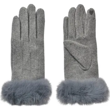 Rukavice Šedé dámské rukavice s kožešinou Twaalbrok – 9x23 cm