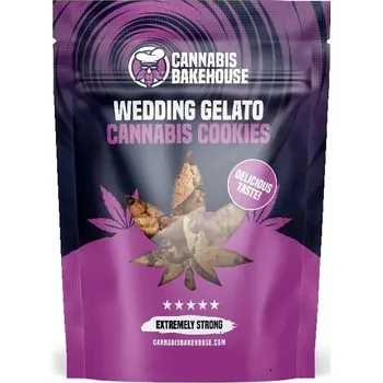 Konopné sušenky Wedding Gelato od společnosti Cannabis Bakehouse chutnají jako nebe na zemi. Byly připraveny z čokolády, cukru, vanilkového prášku, vajec a samozřejmě obohaceny terpeny z konopí Wedding Gelato. Neobsahují THC a jsou ideální pro vychutnáván