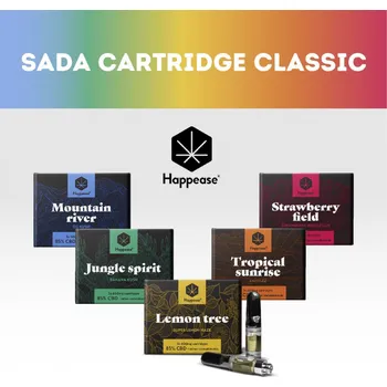 CBD Vapovací sada Classic Cartidge obsahuje všech 5 balení po 2 náplních Happease. Můžete si tak vyzkoušet všech 5 skvělých příchutí o celkovém obsahu 6000 mg CBD (1200 mg CBD/balení). Výběr ze všech příchutí Happease zaručí nejen podporu vašeho odpočinku, al