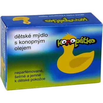 Mýdlo Dětské mýdlo s konopným olejem. Neparfémované a šetrné k dětské pokožce.