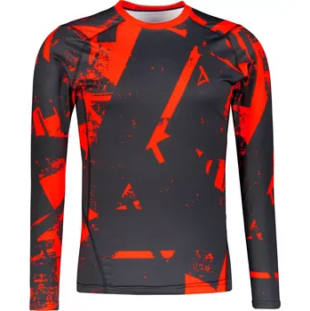 Pánská móda Pánské funkční kompresní tričko s dlouhým rukávem premium ALTISPORT VOJ/ALM079TR03 ČERNOČERVENÁ M
