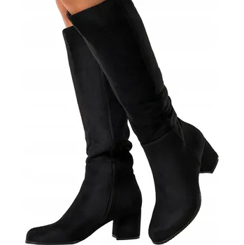 Dámské kozačky Casu dámské kozačky po kolena na sloupkovém podpatku, velikost 36