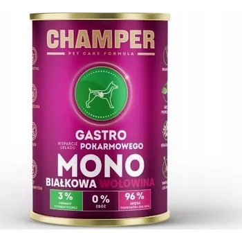 Krmivo pro psa Champer Gastro 400g Monoproteinové Vlhké Krmivo pro Psa s Hovězím Masem