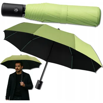 Deštník EdiBazzar automatický skládací deštník se zeleným pouzdrem
