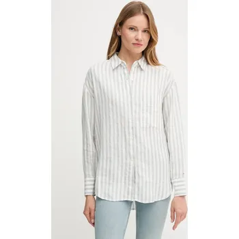 Pánská košile Lněná košile Tommy Hilfiger WW0WW46509 bílá 00X, vel. 36