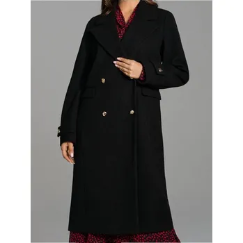 Dámský kabát Sinsay - Dvouřadý kabát v&nbsp;klasickém provedení - černá - 603FH-99X - 603FH-99X-M