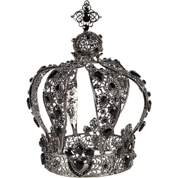 Náhrdelník Karnevalová ozdoba na hlavu stříbrná královská koruna – 9x18 cm