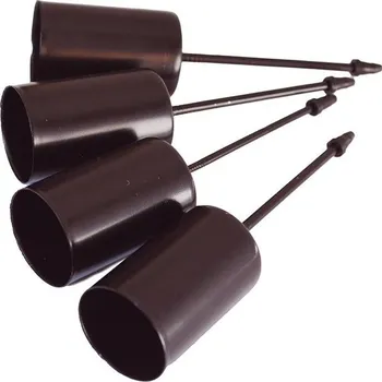 Svícen Bodce na svíčky, kov, hnědý, Ø 2,3 cm, výška 9 cm, set 4 ks