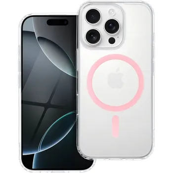 Pouzdro na mobilní telefon Drop Glue Barevný kroužek Mag Cover kompatibilní s MagSafe pro IPHONE 15 růžový