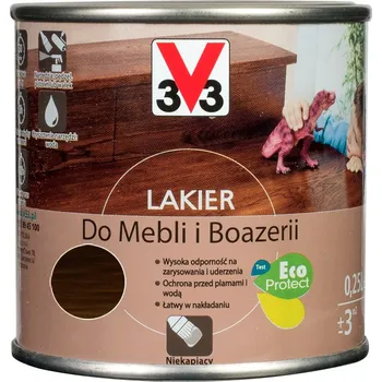 barva a nátěr na dřevo Lak na interiér V33 lesklý, tmavý dub, 1 l