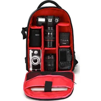 Ochrana fotoaparátu a videokamery Multifunkční voděodolný červený batoh pro fotoaparát a další příslušenství, 30 x 19 x 43 cm
