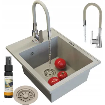 Granitový dřez Jednodřez Granitan NERO, béžová žula