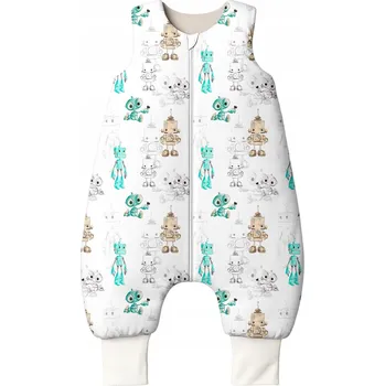 Fusak Celoroční bavlněný spací pytel s nohavicemi 0-12 měsíců, béžový - POLSKÝ VÝROBEK