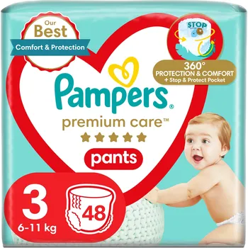Plenkové kalhoty PAMPERS Pants Premium Care Midi vel. 3 (48 ks)
