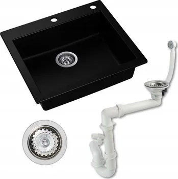 Granitový dřez Jednokomorový granitový dřez Moderno Annie černý