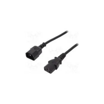 Napájecí kabel Kabel IEC C13 zásuvka,IEC C14 vidlice 1,8m černá 10A 250V