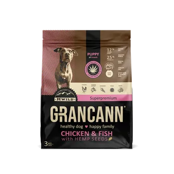 Krmivo pro psa Kompletní superprémiové krmivo pro štěňata. S obsahem konopných semínek a zastudena lisovaného konopného oleje.