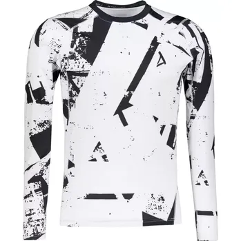 Pánské funkční kompresní tričko s dlouhým rukávem premium ALTISPORT VOJ/ALM079TR03 BÍLOČERNÁ S
