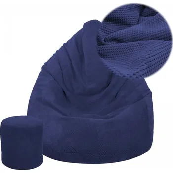 Sedací pytel JAKS Sedací vak Dot s podnožkou modrý