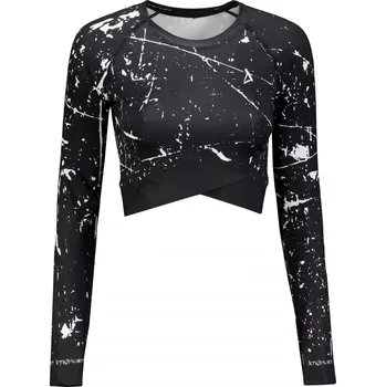 Dámský funkční crop top s dlouhým rukávem premium ALTISPORT VOJ/ALW034TR04 ČERNÁ M