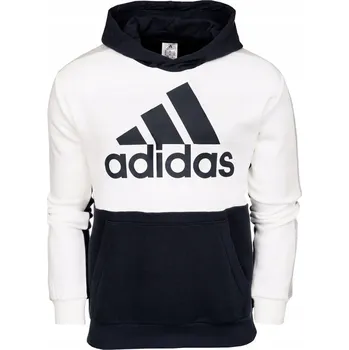Chlapecká mikina DĚTSKÁ MIKINA ADIDAS COLORBLOCK FLEECE BÍLO-MODRÁ HC5659 vel. 128 cm