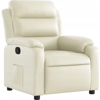 Křeslo Polohovací křeslo krémové, 75x92,5x100 cm