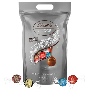 Bonboniéra LINDT Lindt Lindor čokoládové pralinky směs stříbrný mix 1000 g