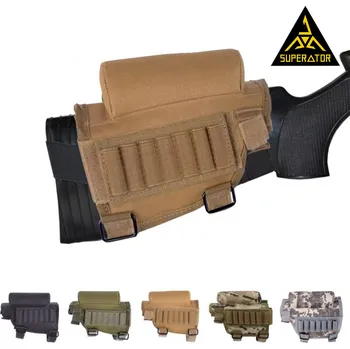 Sportovní střelba SUPERATOR Univerzální lícnice na pažbu – nylonový návlek s držákem nábojů (pravák/levák) Barva: Khaki