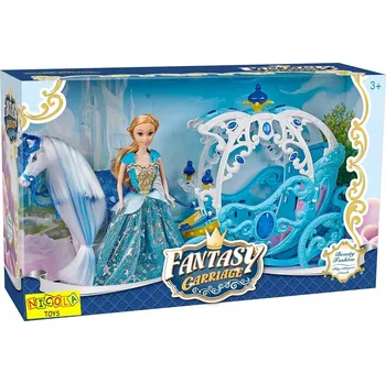 Kočárek pro panenku KOČÁR PRO PANENKY + CHODÍCÍ KŮŇ PANENKA KOČÁR 5205