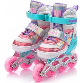 Dětské Kolečkové Brusle Meteor Lunar 34-37, nastavitelné 70 mm, 82A ABEC-7