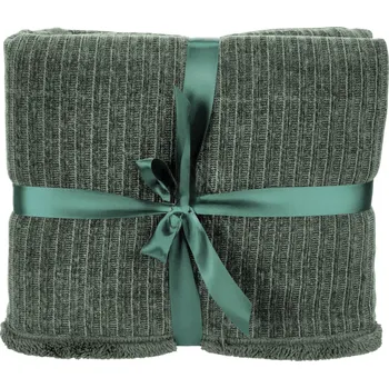 Přehoz na lůžko H&L Pletená deka / pléd 150x120cm, tlumená zelená