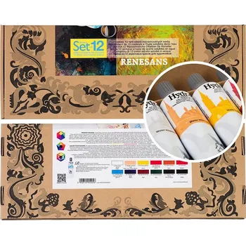 Olejová barva Vícebarevné olejové barvy Renesans 12 ks 720 ml